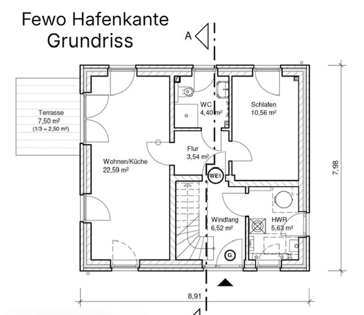 Schlafzimmer von Ferienwohnung Heimathafen & Hafenkante